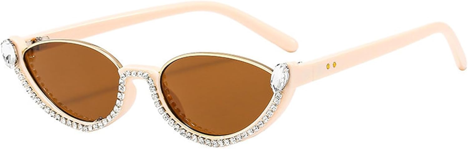 

Модные маленькие солнцезащитные очки-«кошачий глаз» со стразами, милые овальные солнцезащитные очки с бриллиантами для вечеринки, винтажный стиль, тонированные линзы helena, C2