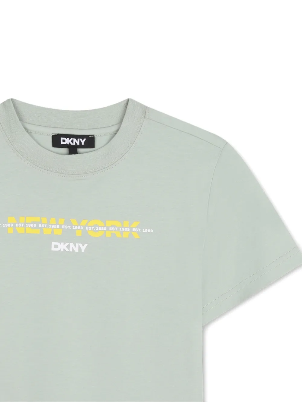 Футболка с принтом Dkny Kids, зеленый — фото 3