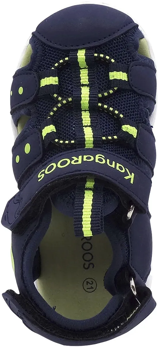 Сандалии KangaROOS "K-Mini", на застежке-липучке, цвет Navy-Lime — фото 4