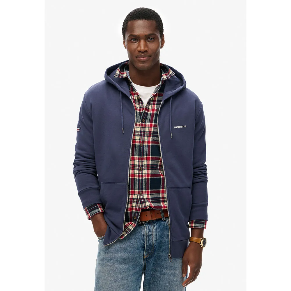 

Толстовка Superdry Plain full zip, синий