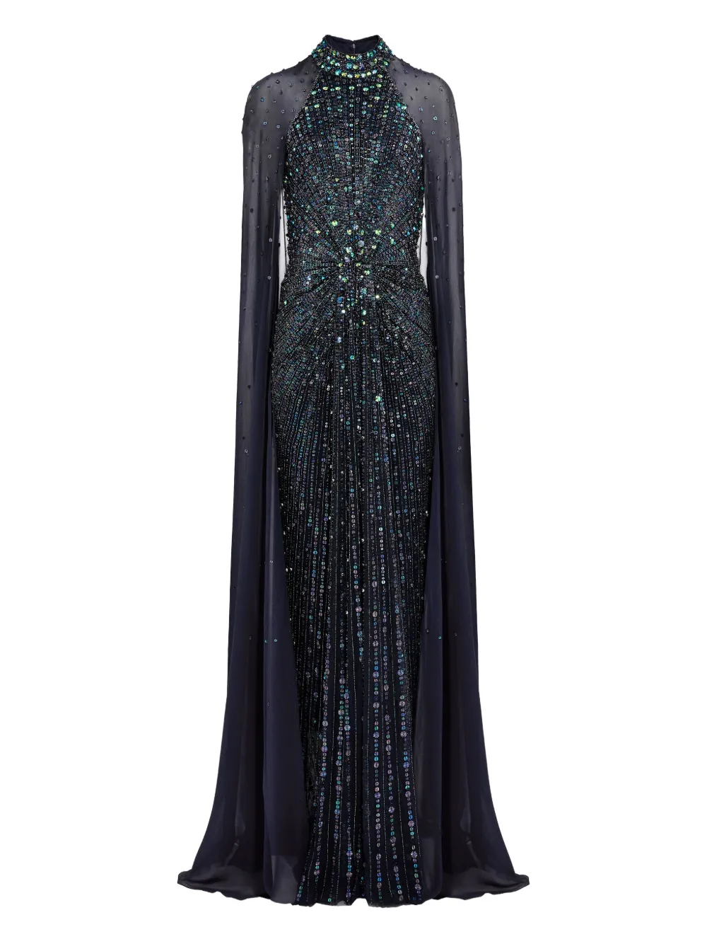 

Декорированное платье макси Thea с кейпом Jenny Packham, черный