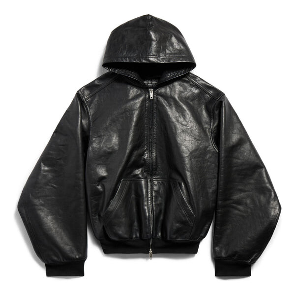 

Куртка lined zip-up hoodie large fit 'black' Balenciaga, черный
