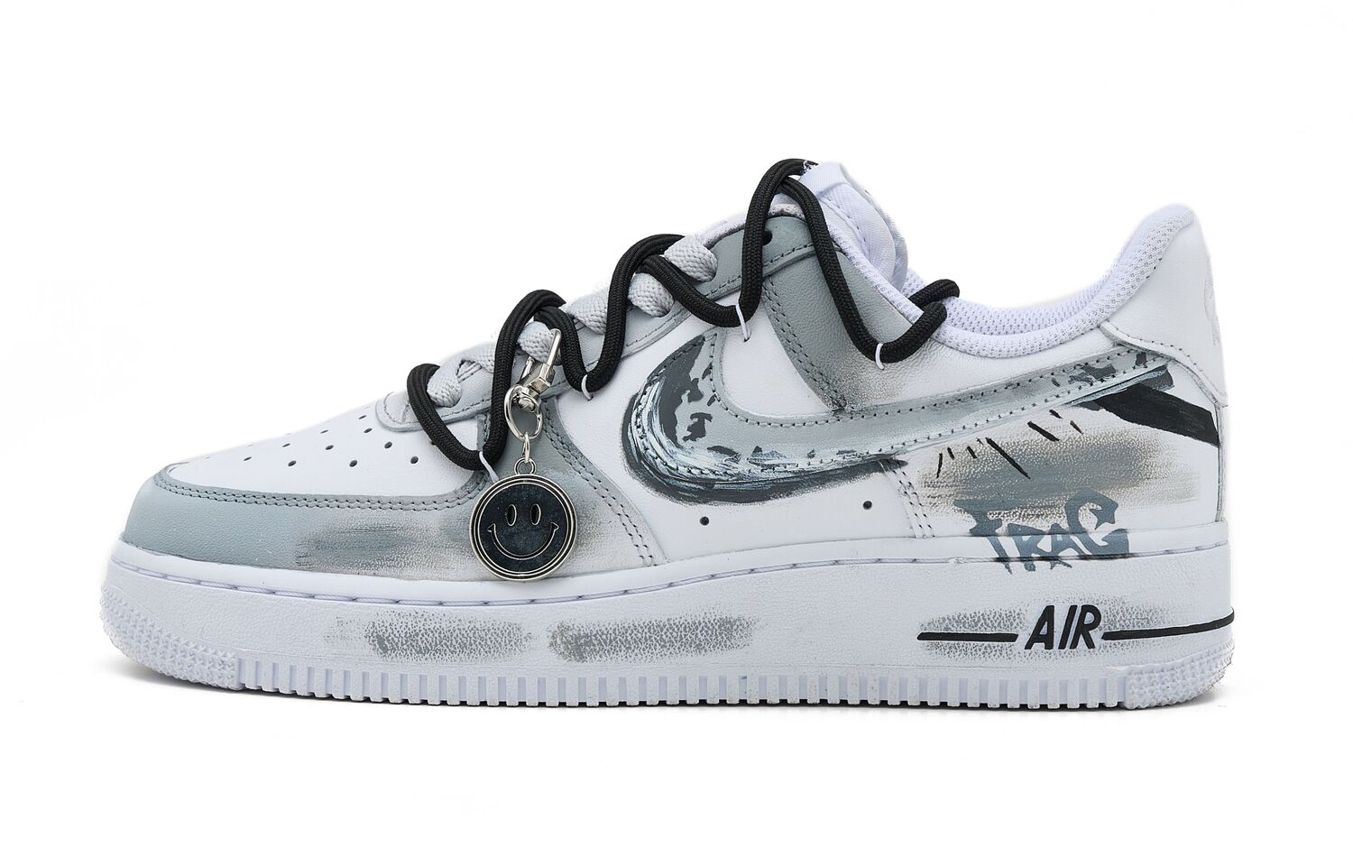 

Nike Air Force 1 Black White Tone SAML низкие скейтборд кроссовки мужские серый белый