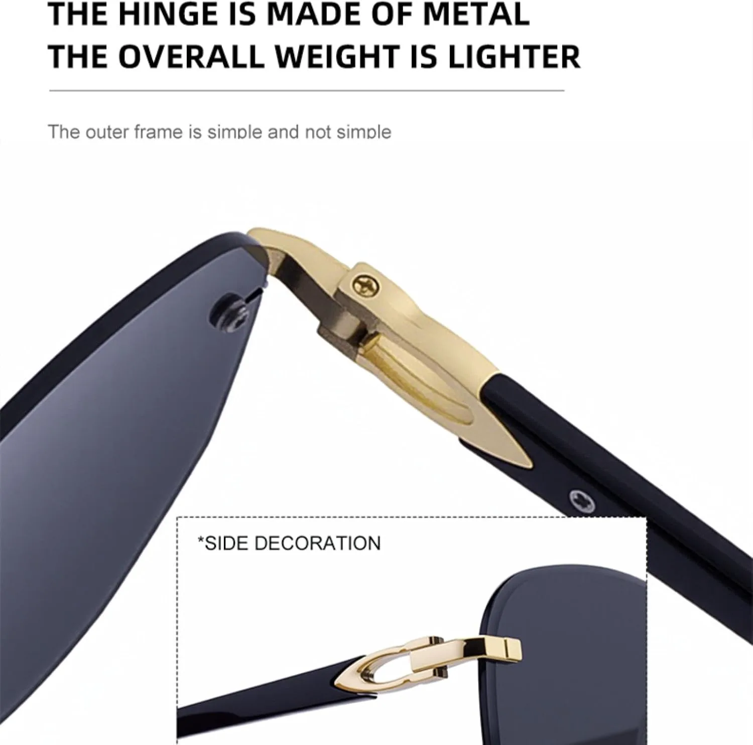 

Мужские солнцезащитные очки в стиле панк без оправы большого размера, роскошные, овальные, винтажные, с защитой от УФ-излучения UV400 TVTBBVV, C1gold3gray