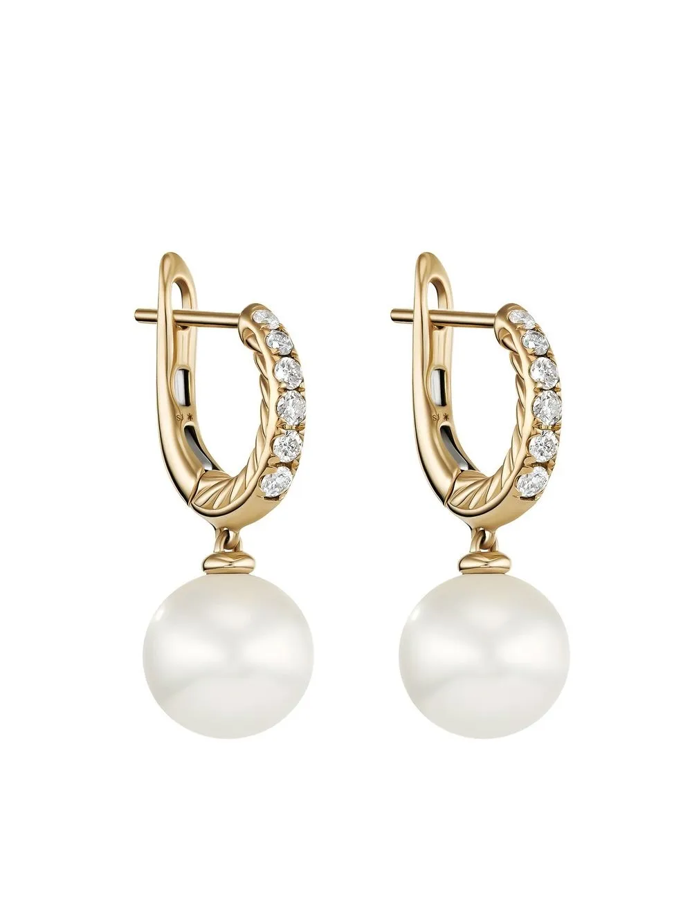 

Серьги-кольца из желтого золота с бриллиантами и жемчугом (15.6 мм) David Yurman, золотой