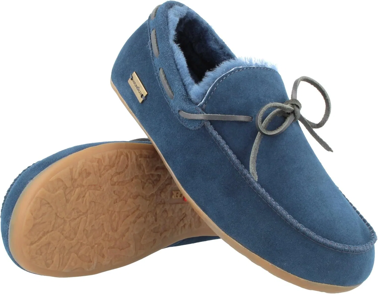 HAFLINGER Yumah Кожаные мокасины-сабо из овечьей кожи, Medium Blue 70 — фото 2