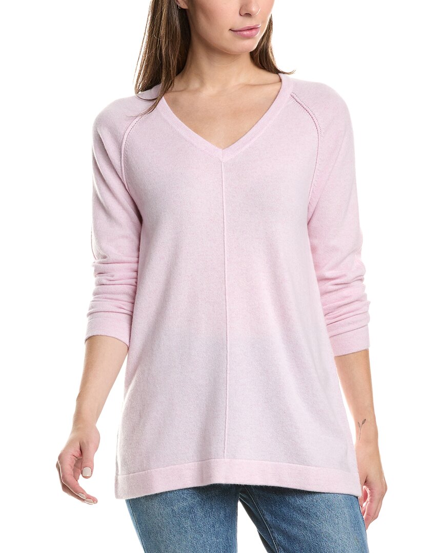 

Forte Cashmere Easy Кашемировый свитер с V-образным вырезом и реглан, синий