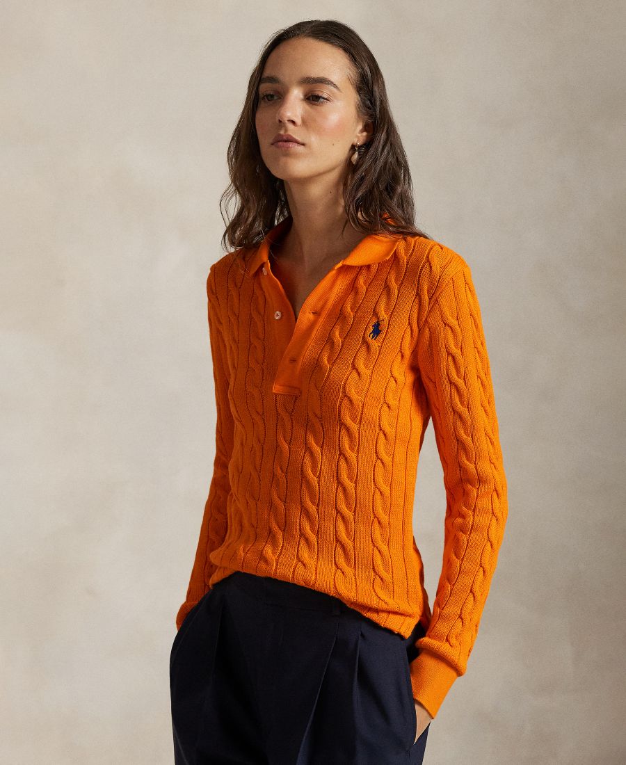 

Женский поло-свитер крупной вязки Polo Ralph Lauren, Orange
