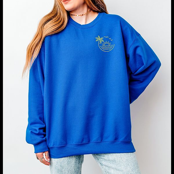 

Вышитый свитшот с пляжным закатом Simply Sage Market, Royal, Зеленый, Вышитый свитшот с пляжным закатом Simply Sage Market, Royal