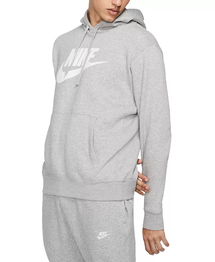 

Мужской спортивный худи с принтом Club Fleece Nike, серый