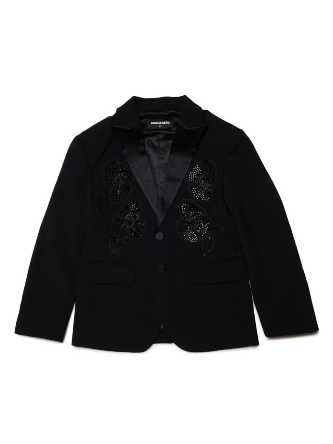 

Dsquared2 пиджак с цветочной вышивкой, черный