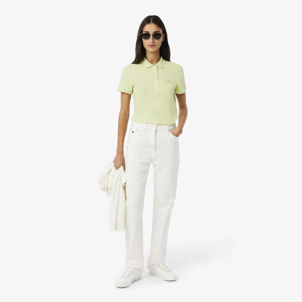 Футболка-поло Lacoste Slim Fit светло-зелёная — фото 4