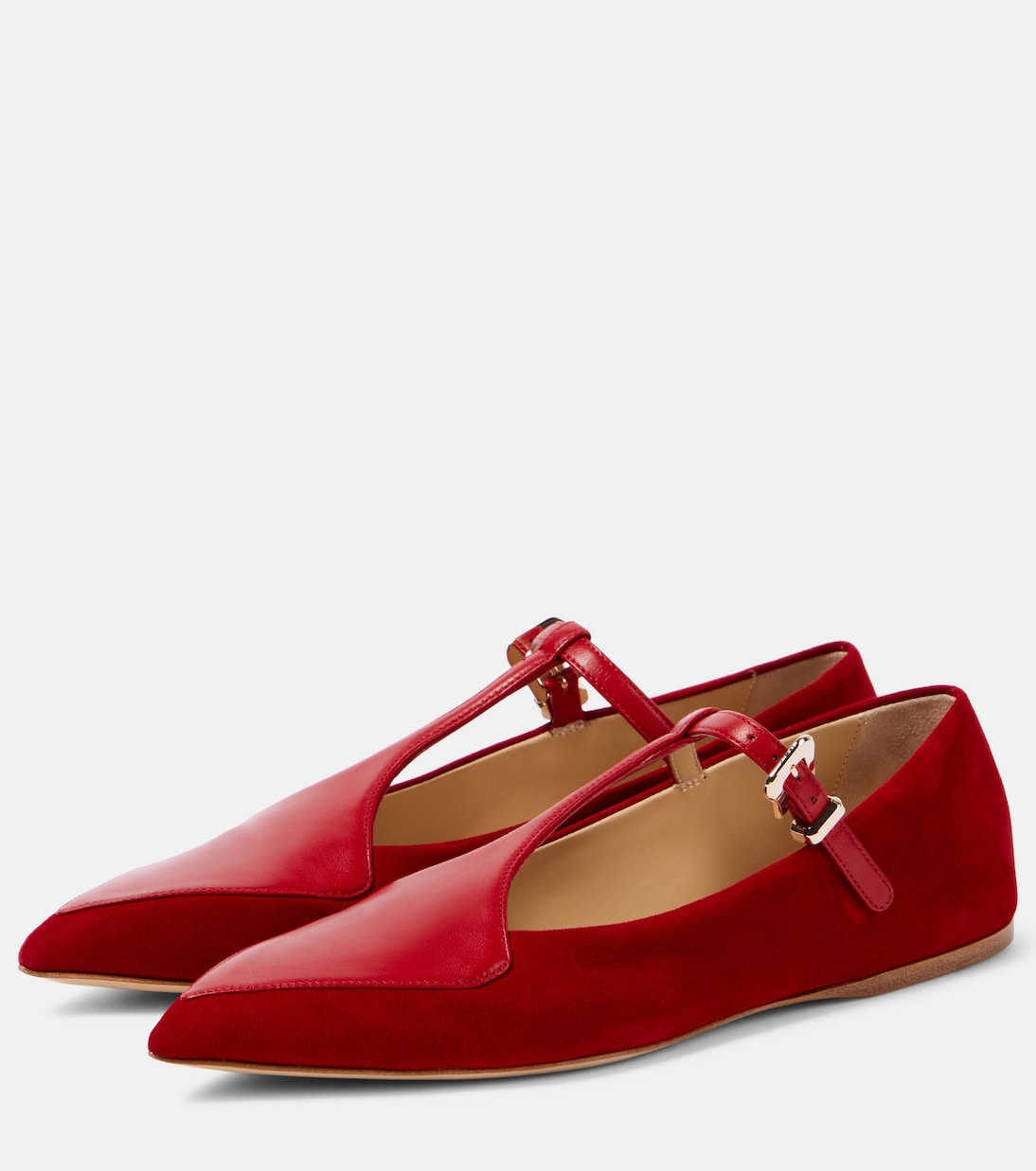 Туфли Мэри Джейн из кожи и замши Liv Gabriela Hearst, Scarlet Red — фото 4