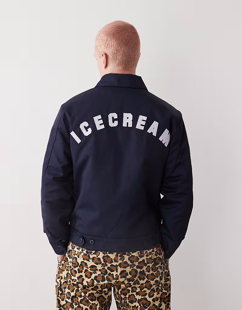 

Куртка тренера с логотипом ICECREAM темно-синего цвета, Синий, Куртка тренера с логотипом ICECREAM темно-синего цвета