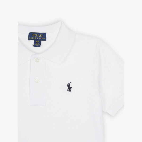 Хлопковая рубашка-поло с вышитым логотипом для 2–14 лет Polo Ralph Lauren, белый — фото 2