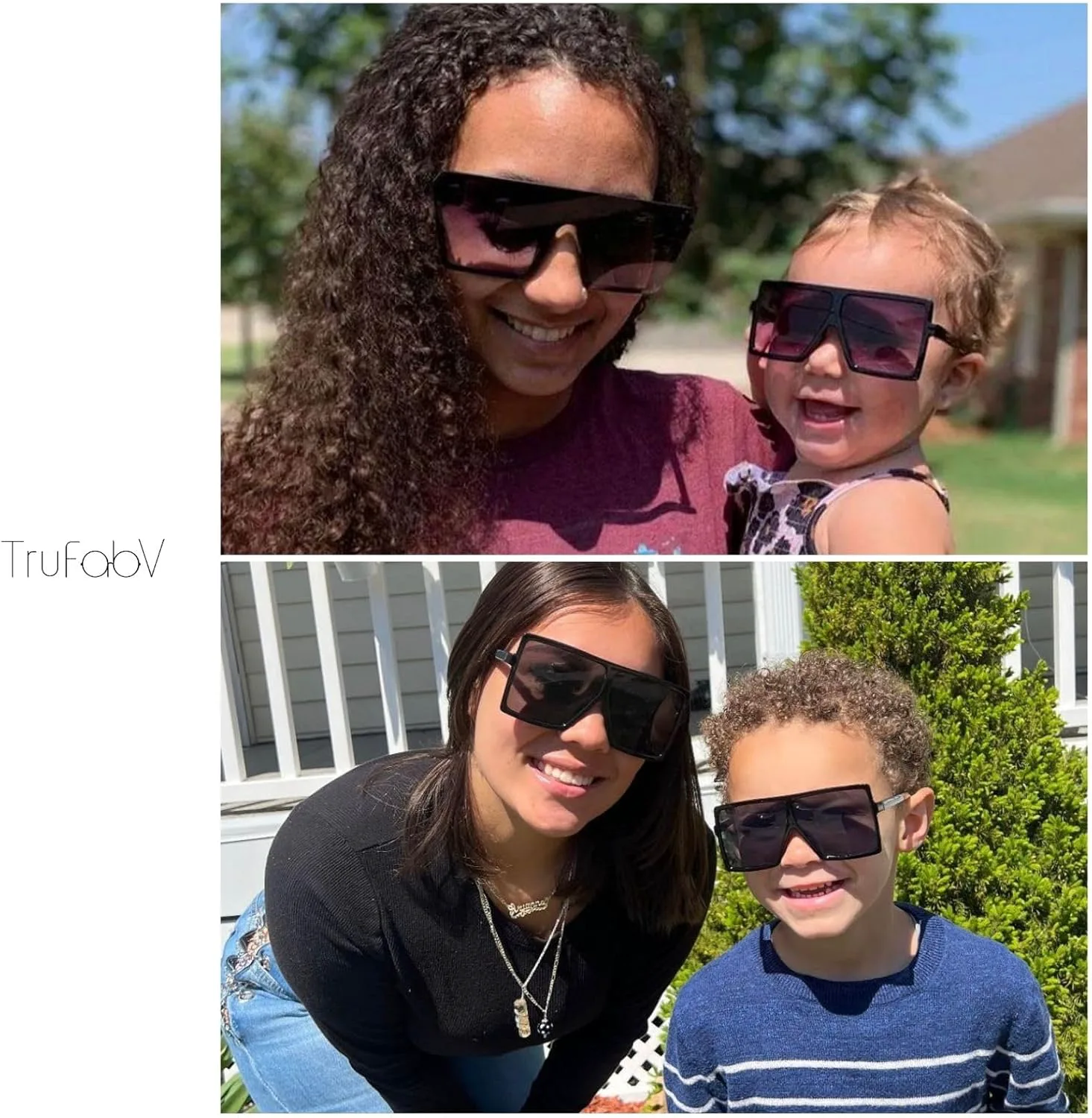 

Комплекты для мамы и дочки, одинаковые солнцезащитные очки для мамы и дочки, большие квадратные солнцезащитные очки для женщин, очки на день рождения TruFabV, Red