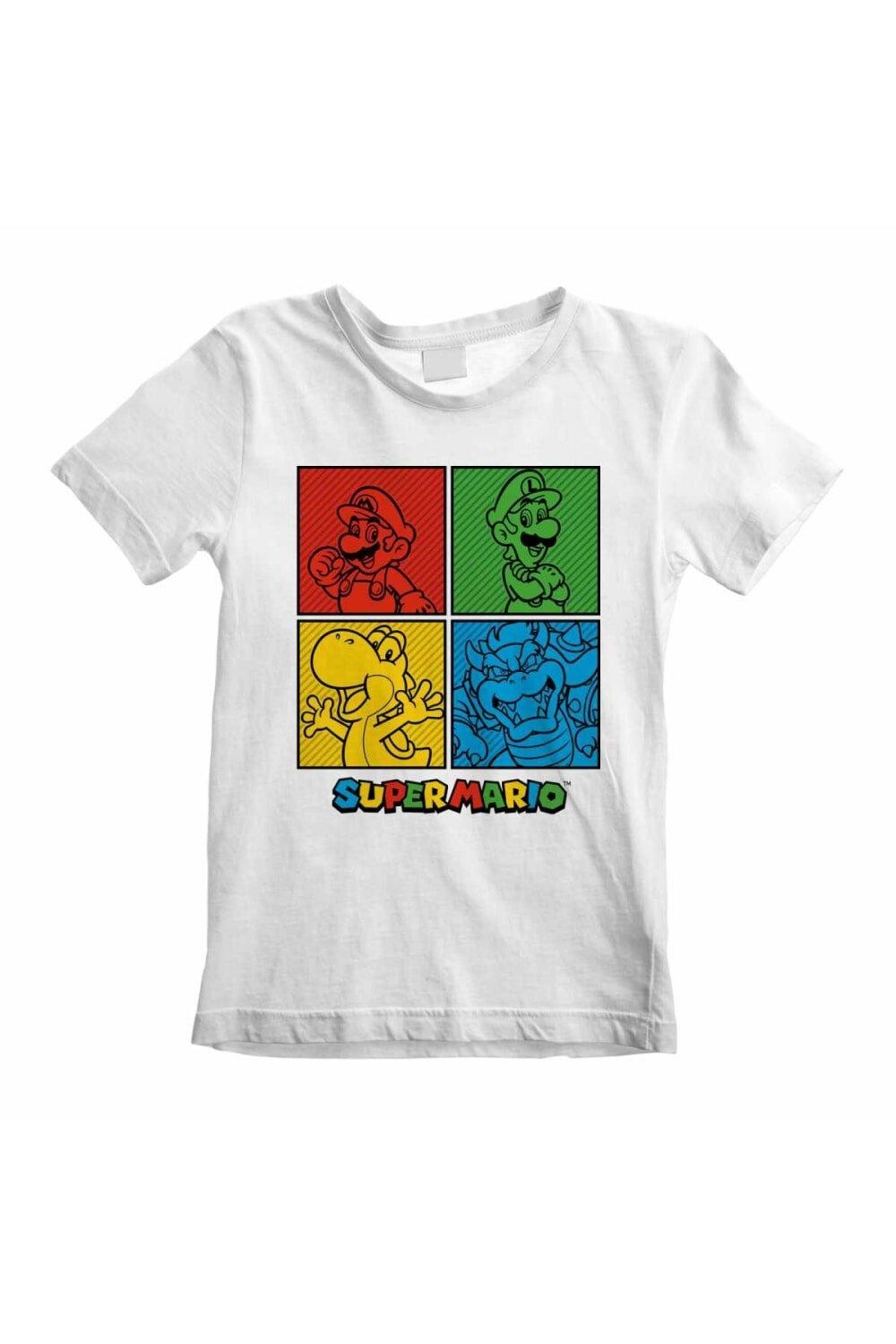 

Футболка с квадратами Super Mario, белый
