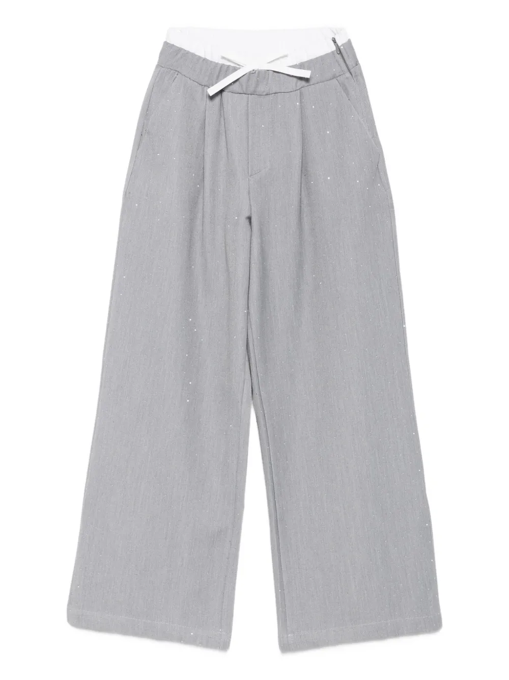 

Плиссированные блестящие брюки Miss Grant Kids, серый