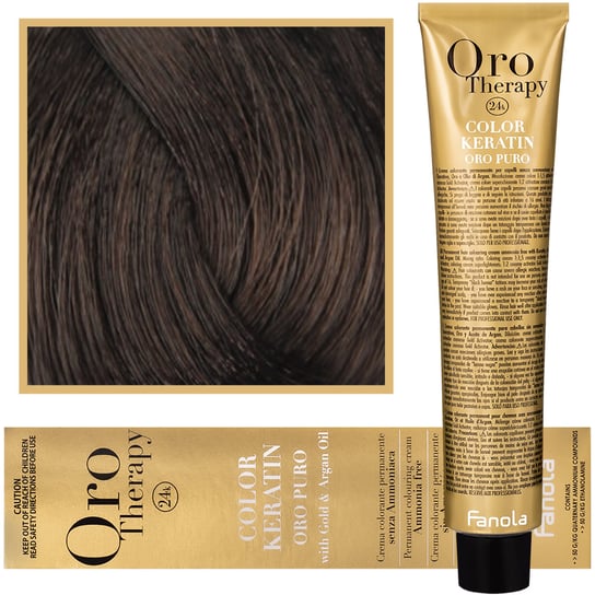 

Краска для волос, 100 мл Fanola, Oro Therapy, Color Keratin Oro Puro, 4.0