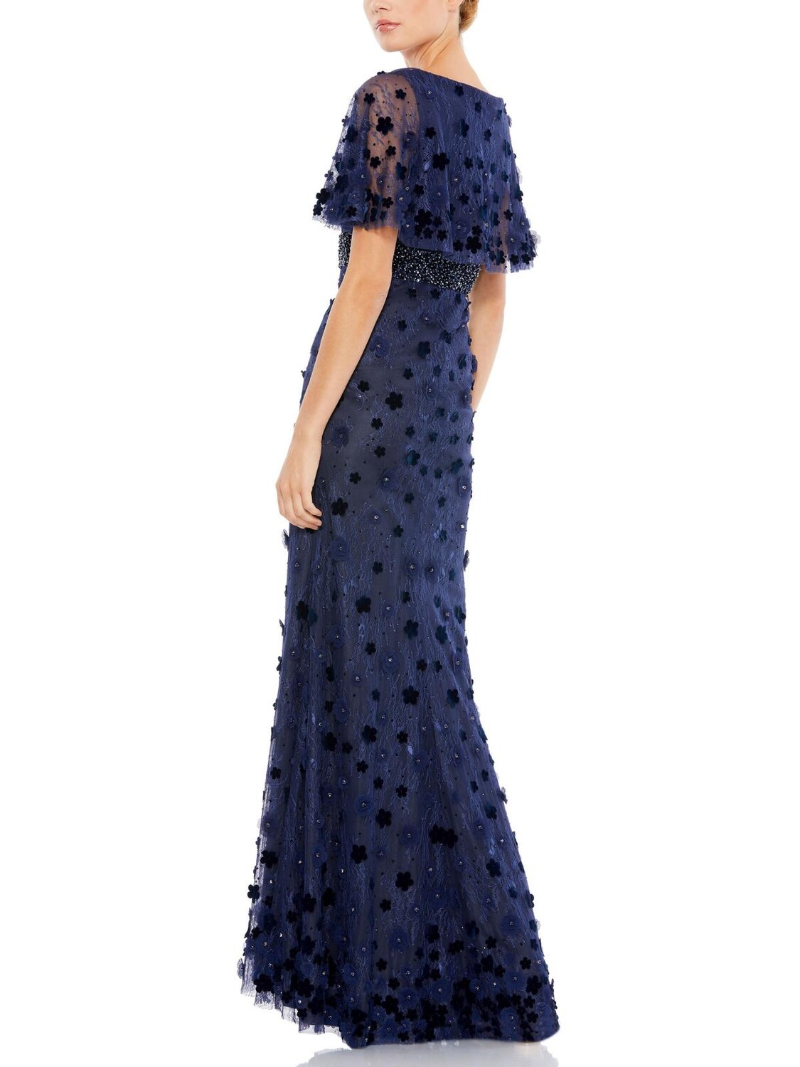 

Женское кружевное вечернее платье с украшением Mac Duggal, цвет Midnight