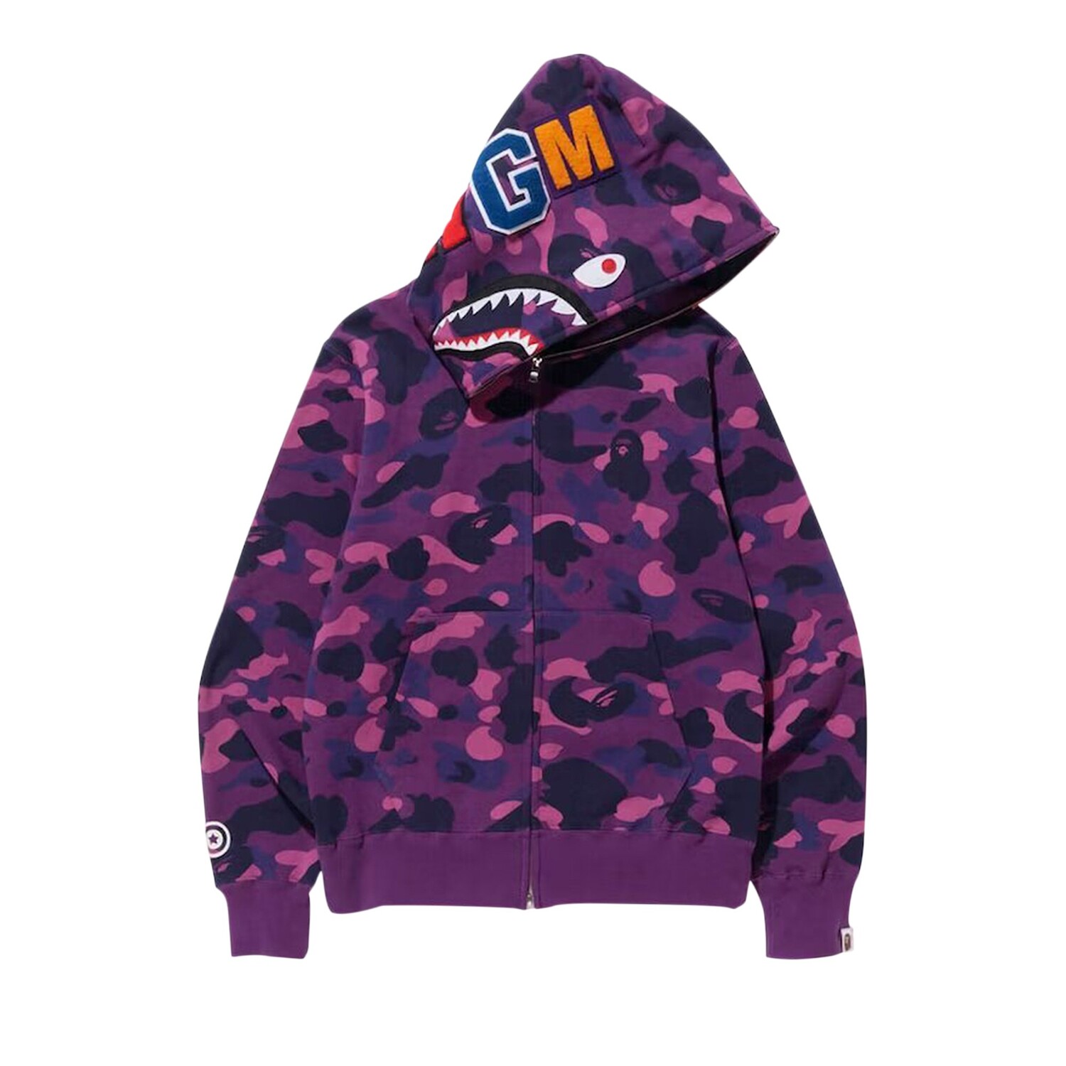 

BAPE Color Camo Shark Толстовка на молнии на всю длину, Фиолетовый