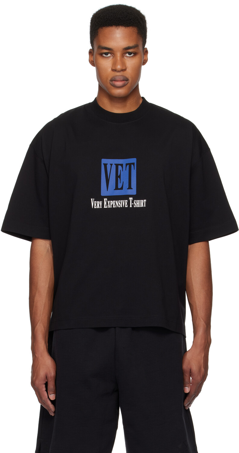 

Укороченная свободная футболка «VET» VETEMENTS, черный