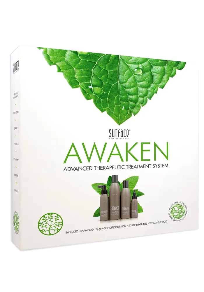 Набор Surface Hair Awaken Kit: шампунь, кондиционер, эликсир для кожи головы и лечебное средство - для тонких волос, выпадения волос и придания им густоты. Набор из 4 штук — фото 4