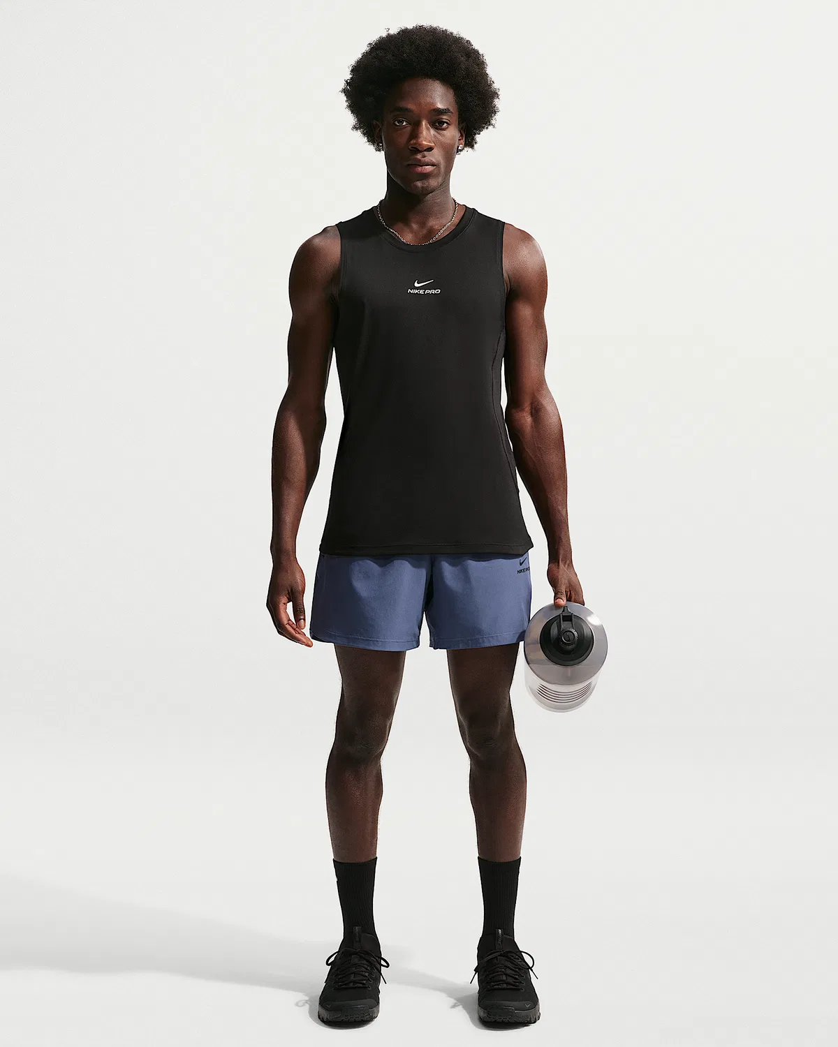 Мужская тренировочная майка Nike Pro Dri-FIT, Black/White — фото 4