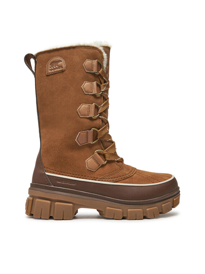 Зимние ботинки женские Sorel Torino V высокие на толстой подошве, коричневый