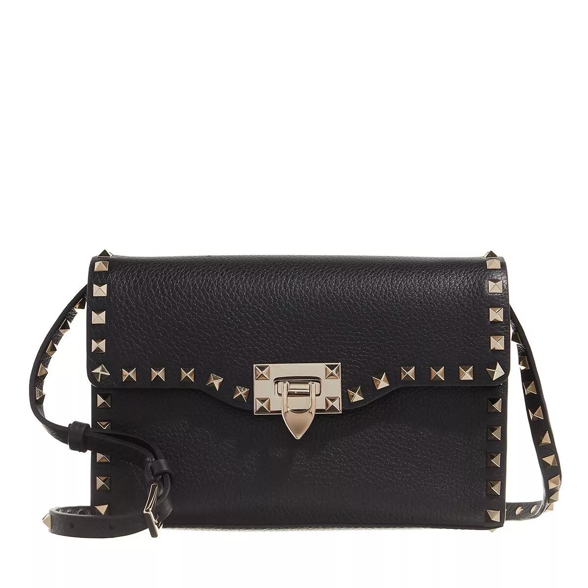 

Маленькая сумка через плечо rockstud из зернистой кожи Valentino Garavani, черный