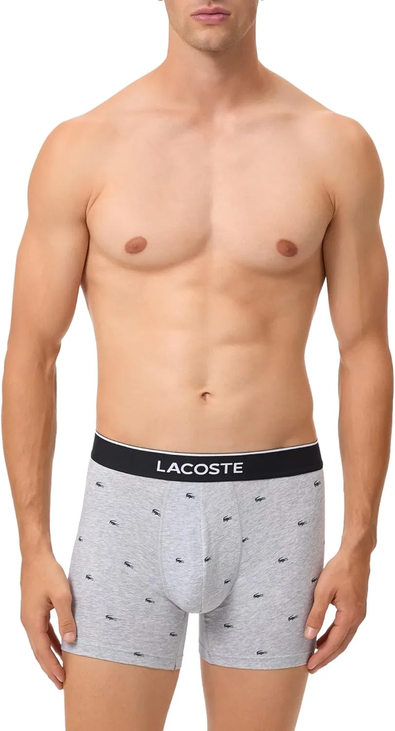 Боксеры Lacoste, хлопок с эластаном, 5 пар, черный — фото 2