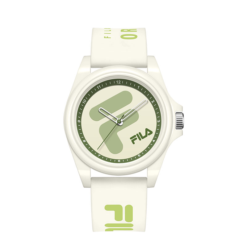 

FILA Часы Dreamy Castle Collection Monet Green Wrist Watch Quartz Movement Silicone Strap Beige Watch Dial Unisex, [Monet Green]6568-003F