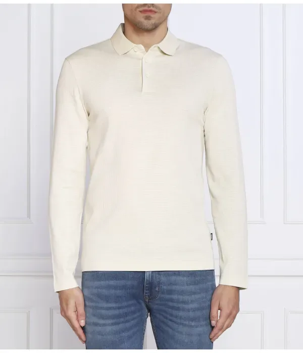 Поло Pleins 31 slim fit Boss, бежевый