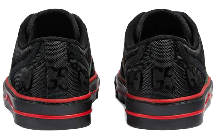 Кроссовки женские Gucci Tennis 1977, черный / красный / зеленый — фото 4