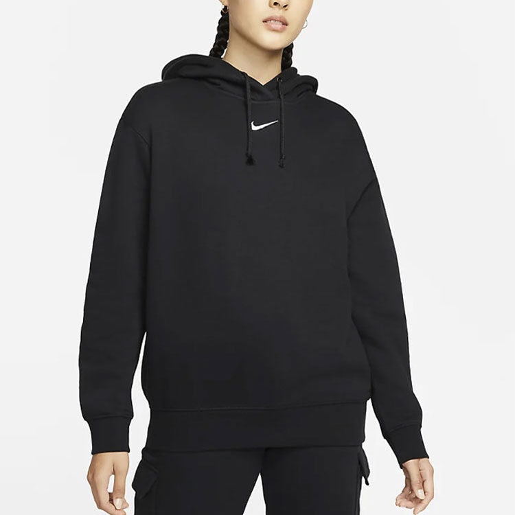 Толстовка (WMNS) ASW Nike Sportswear ESSNTL CLCTN FLC OS HD Black — фото 4