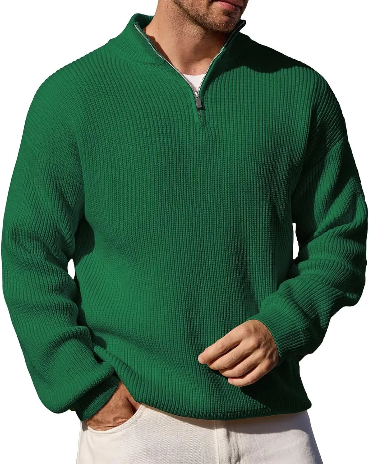 

Мужской свитер с высоким воротником и молнией на четверть Epoleatries