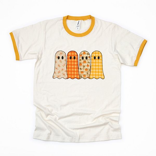 

Футболка с принтом в клетку и четырьмя привидениями Simply Sage Market, Vintage Mustard