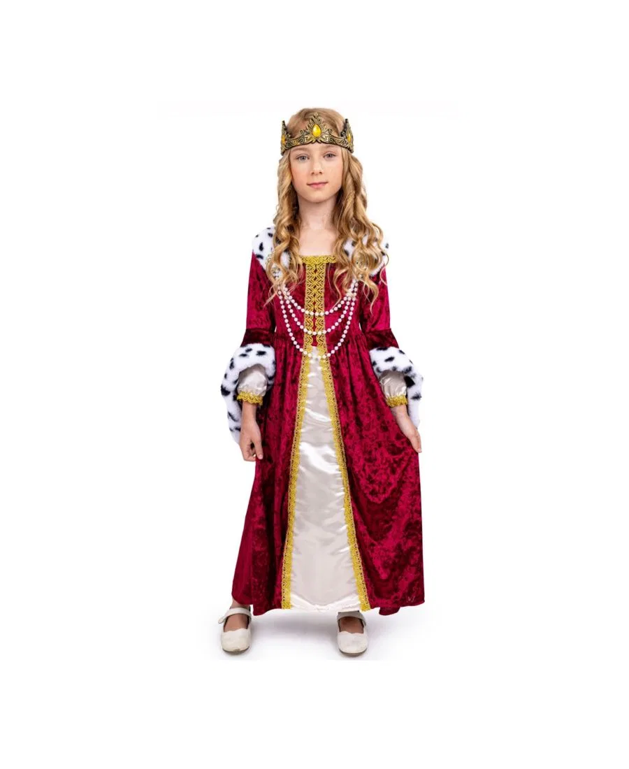 Детский костюм «Королевское платье и корона» для малышек Dress Up America, бордовый