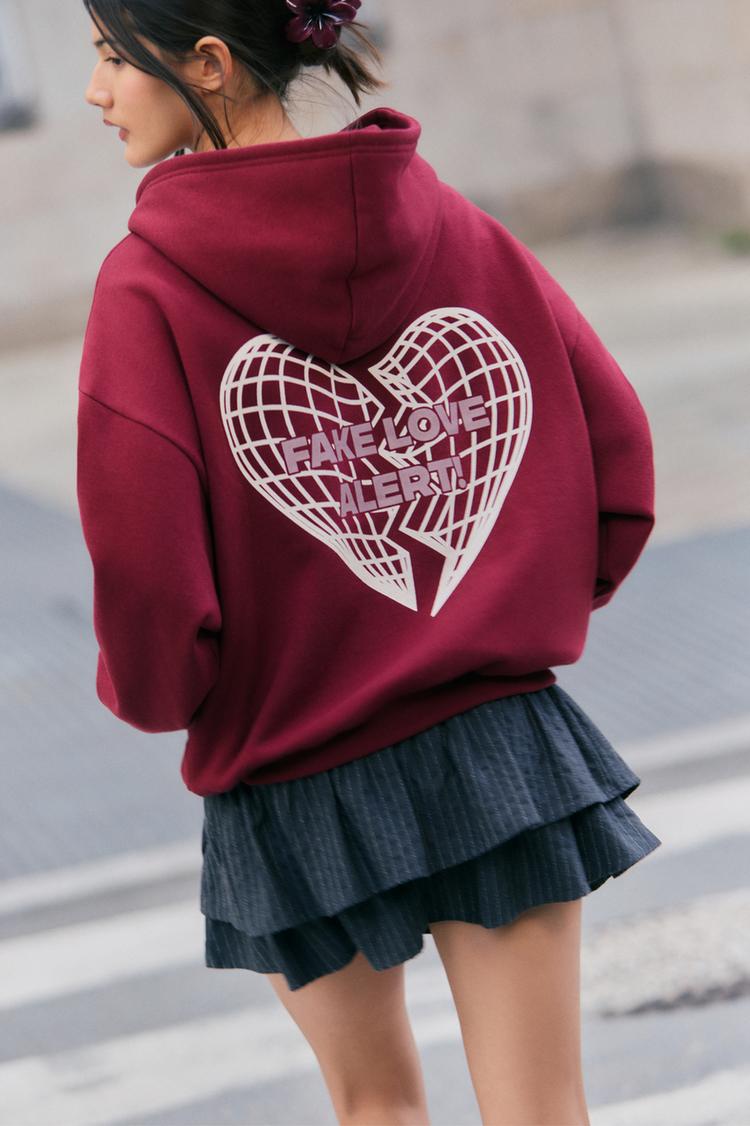 

Толстовка с капюшоном Love Pull And Bear, бордовый