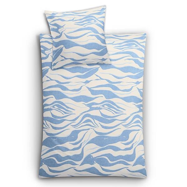 

Сатиновое постельное белье Kleine Wolke Onda, 155x1x220 см цвет mare