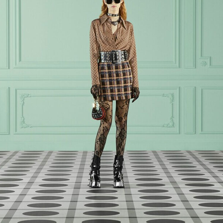 Рубашка Gucci Женская, Классический крой, Коричневый — фото 3