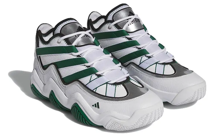 Adidas originals Top Ten Vintage Мужские баскетбольные кроссовки, White/Green — фото 3