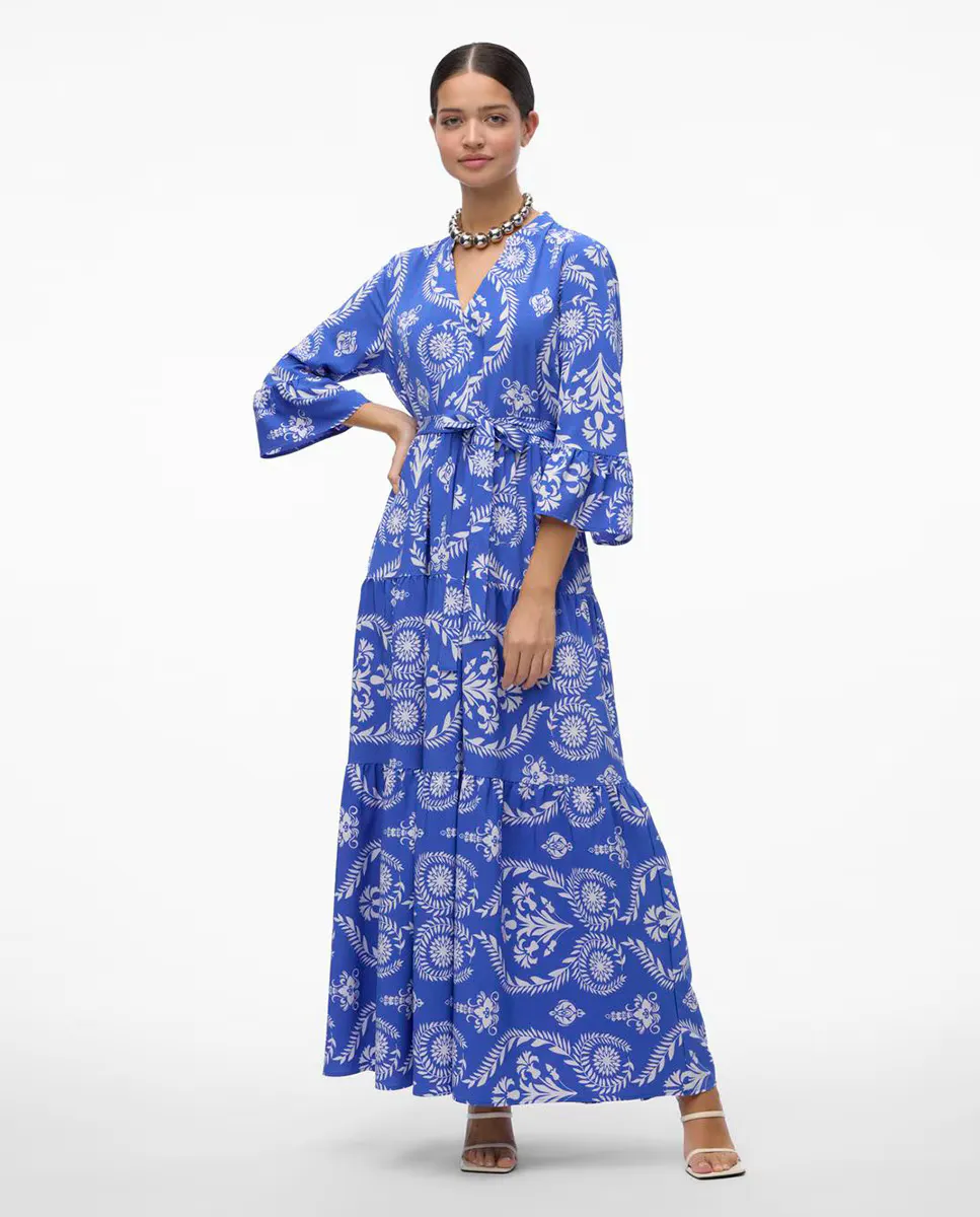 

Длинное платье с принтом Vero Moda, синий