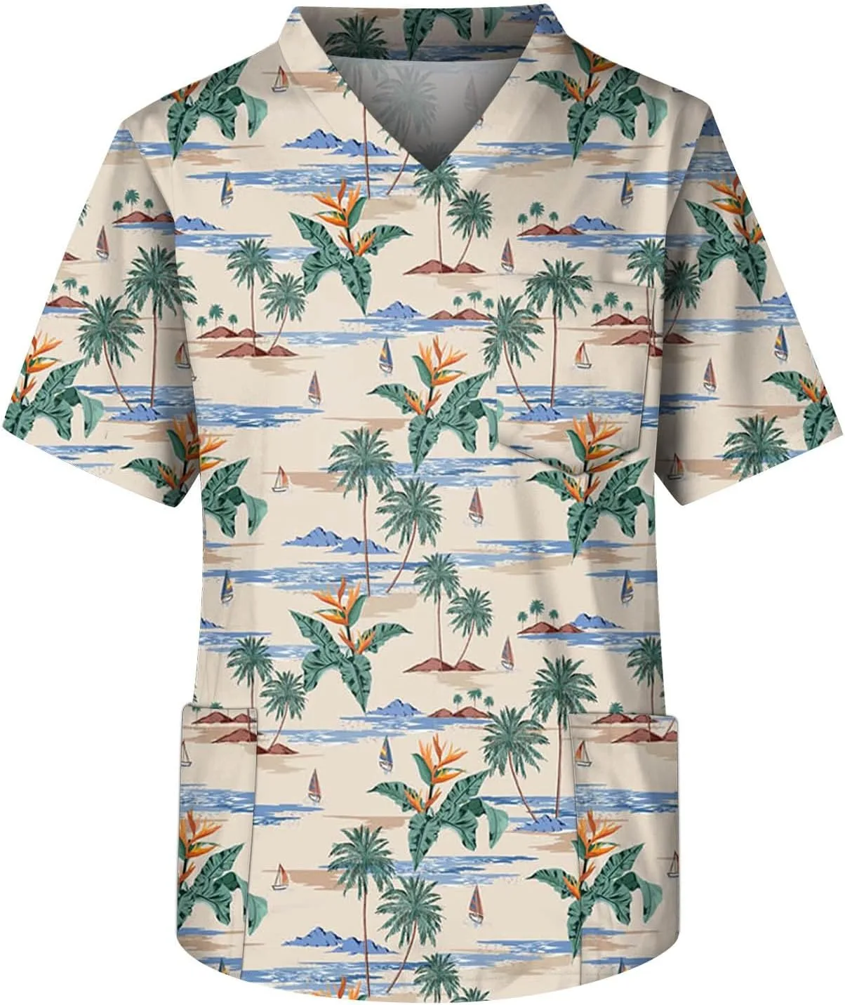 

Футболка мужская летняя Hawaiian V-образным вырезом с карманом, S-5XL