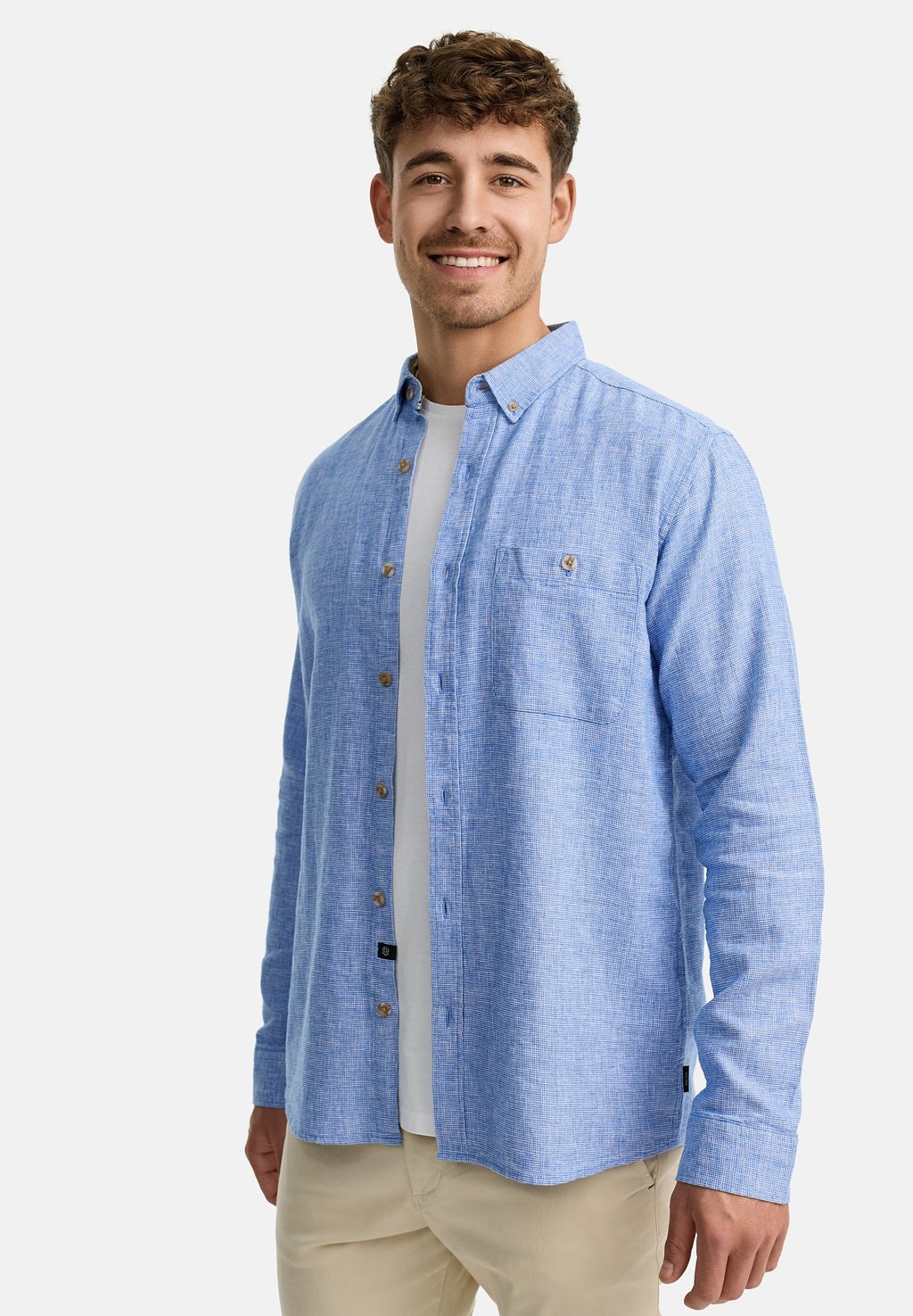 

Рубашка LANGARM INNIELL INDICODE JEANS, светло-голубой