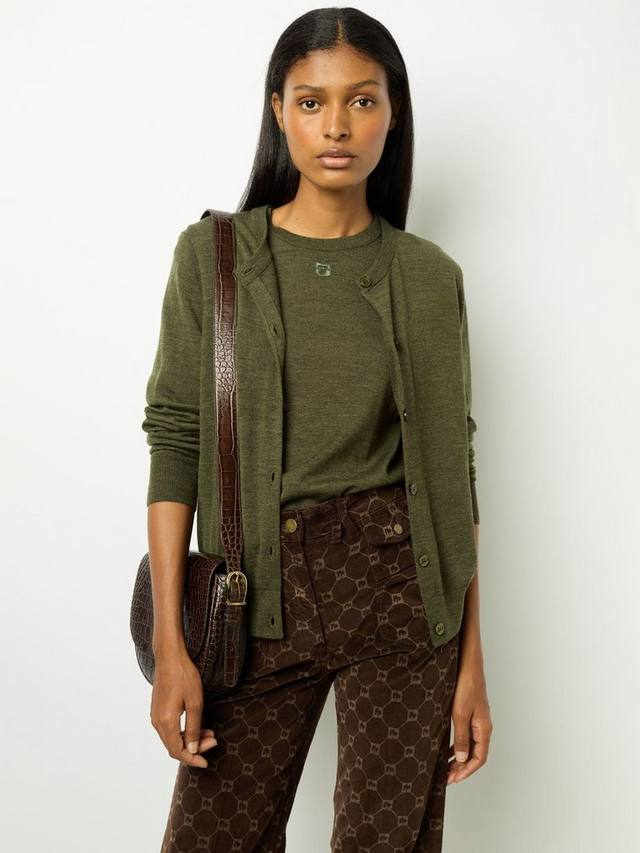 

Кардиган из шерсти лайана мериноса Gerard Darel, хаки