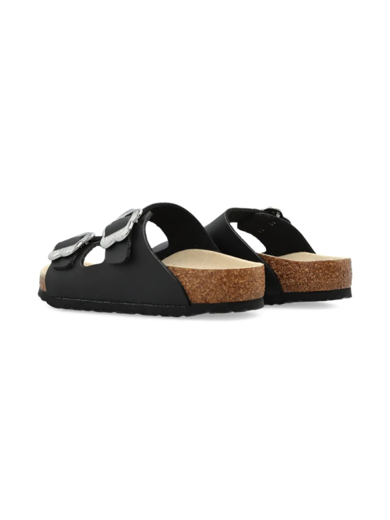 Сандалии Arizona Flowers с двумя пряжками Birkenstock Kids, черный — фото 3