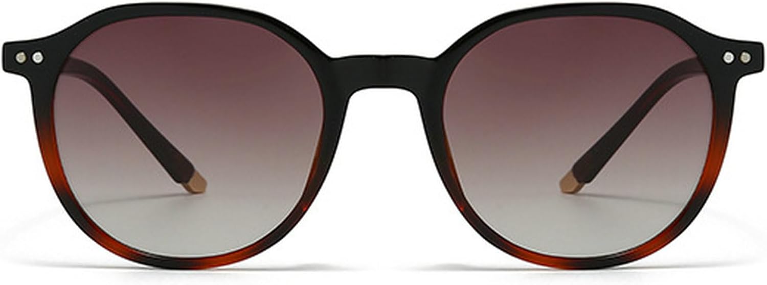 

Популярные модные круглые солнцезащитные очки для женщин, винтажные, с заклепками, панк, мужские, сине-зеленые, с УФ-защитой UV400, градиентные солнцезащитные очки mincl, Black Leopard