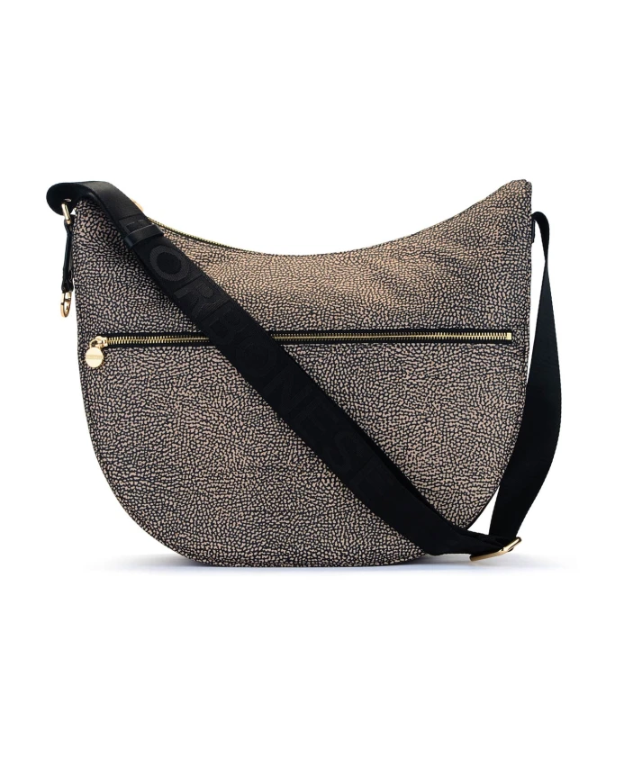 

Сумка Luna среднего размера, натуральный нейлон, молния. Borbonese, коричневый