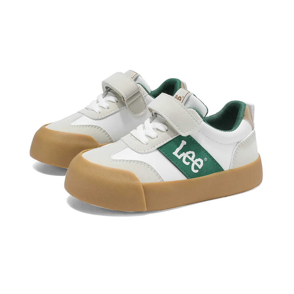 Кроссовки для скейтбординга подростковые low top Lee, бежевый зеленый — фото 3